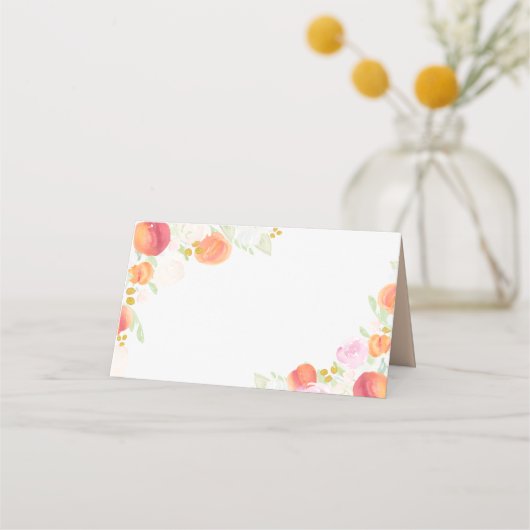 De Placement Carte Place Peaches et Fleurs Aquarelles (Devant)