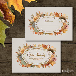 De Placement Carte Place Plat Thanksgiving Florals Muet