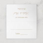 De Placement Carte Place Pliée Blanc Beige Mariage doré (Extérieur déplié)