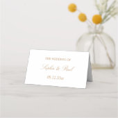 De Placement Carte Place Pliée Blanc Beige Mariage doré (Dos)