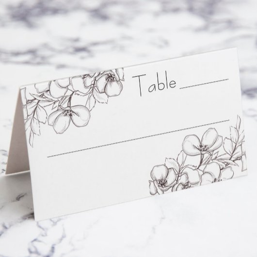 De Placement Carte Place pliée en blanc et noir