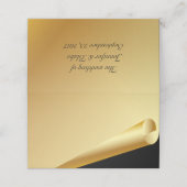 De Placement Carte Place pliée en or et Mariage noir (Extérieur déplié)