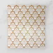 De Placement Carte Place pliée Mariage damassé Gold et White (Intérieur déplié)