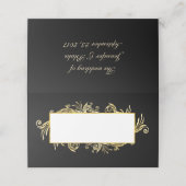 De Placement Carte Place pliée Mariage noir et or (Extérieur déplié)