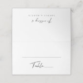 De Placement Carte Place pliée simple Mariage noir et blanc (Extérieur déplié)