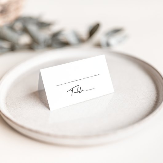 De Placement Carte Place pliée simple Mariage noir et blanc