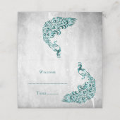 De Placement Carte Place Réception Vine Peacock turquoise (Extérieur déplié)