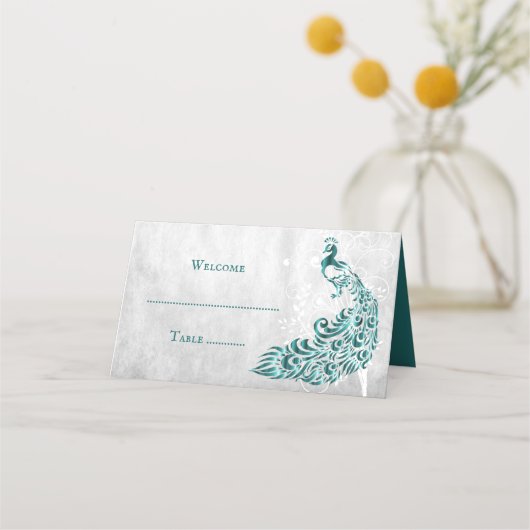 De Placement Carte Place Réception Vine Peacock turquoise (Devant)
