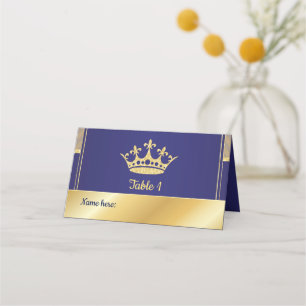 De Placement Carte Place - Royal Gold Blue Prince King thème