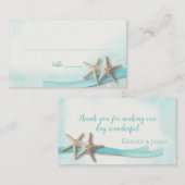 De Placement Carte Place Starfish et Ribbon Turquoise (Devant / Derrière)