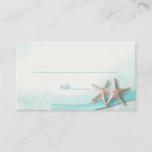 De Placement Carte Place Starfish et Ribbon Turquoise (Devant)