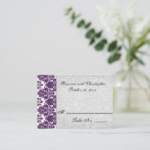 De Placement Carte Place Table violet et argent - Mariage (Debout devant)