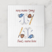 De Placement Carte Place Tente Baseball Anniversaire (Extérieur déplié)