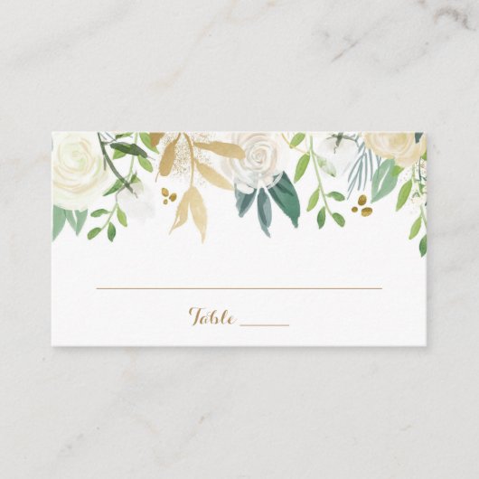 De Placement Carte Plat Place Mariage or et blanc (Devant)