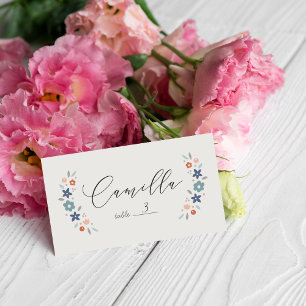 De Placement Carte pliée pour baby shower aux fleurs sucrées bl