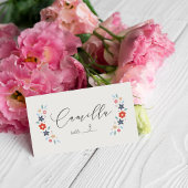 De Placement Carte pliée pour Baby Shower Fleurs Douces Rouges