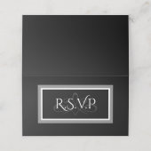 De Placement Carte r.s.v.p. damas noir et blanc (Extérieur déplié)