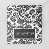 De Placement Carte r.s.v.p noir et blanc damask (Extérieur déplié)