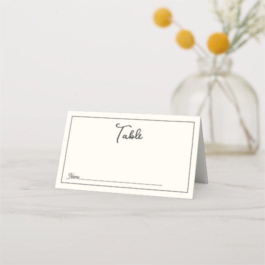 De Placement Carte Retro Black White Mariage Place (Devant)