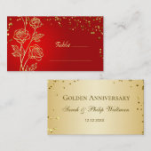 De Placement Carte Rose Gold Confetti (Devant / Derrière)