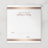 De Placement Carte rose Gold Cuivre Blanc Mariage Place (Extérieur déplié)
