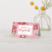 De Placement Carte rouge rose et blanc classique à imprimer (Devant)