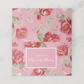 De Placement Carte rouge rose et blanc classique à imprimer (Extérieur déplié)