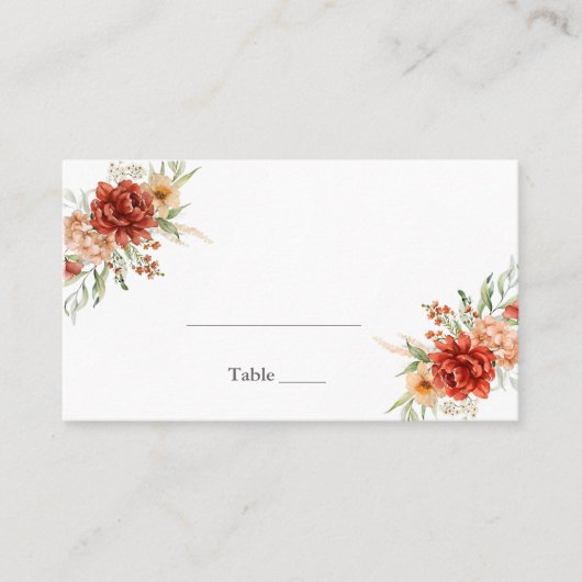 De Placement Carte Rustique Boho Floral Mariage Place (Devant)
