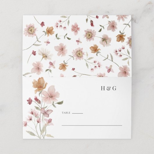 De Placement Carte Rustique Boho Mariage (Extérieur déplié)