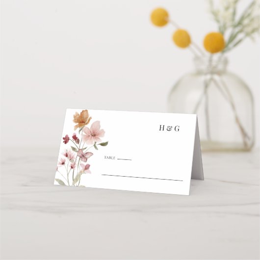 De Placement Carte Rustique Boho Mariage (Devant)
