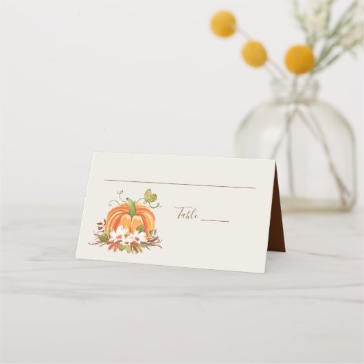 De Placement Carte Rustique Citrouille Place Card Automne Douch (Devant)