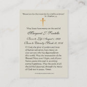 De Placement Carte Sainte du Mémorial funéraire catholique Vier (Dos)