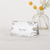 De Placement Carte Silver Gold Floral Place (Dos)