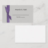 De Placement Carte Silver Place avec ruban violet (Devant / Derrière)