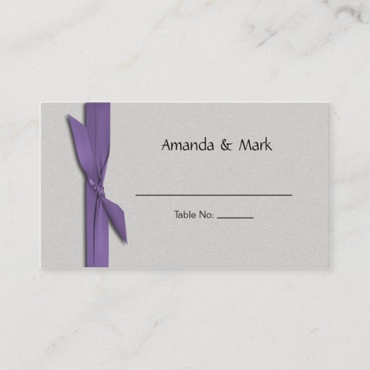 De Placement Carte Silver Place avec ruban violet (Devant)