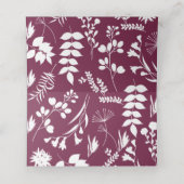 De Placement Carte simple moderne Mariage Bourgogne Floral Plac (Intérieur déplié)