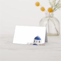Carte simple Santorin Blue Dome - Blanc