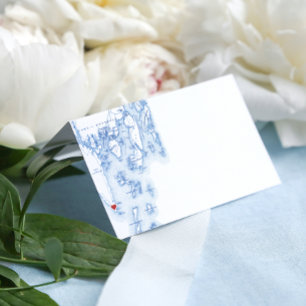 De Placement Carte Southport Maine Mariage plié bleu