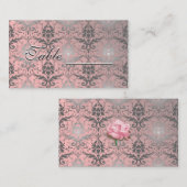De Placement Carte table Damask Grunge rose (Devant / Derrière)