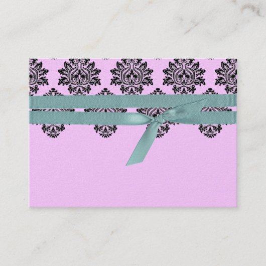 De Placement Carte table Damask rose et turquoise (Devant)
