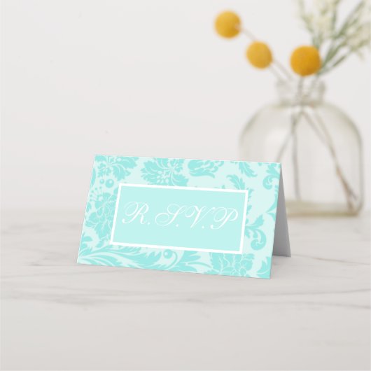 De Placement Carte turquoise damask r.s.v.p (Devant)