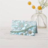 De Placement Carte turquoise Floral Place (Dos)