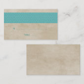 De Placement Carte turquoise Rustic Mariage damassé Place (Devant / Derrière)