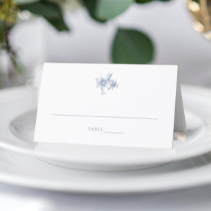 De Placement Carte Victorian Dusty Blue Mariage pliée Place Car