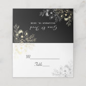 De Placement Carte vintage Black Mariage Place (Extérieur déplié)