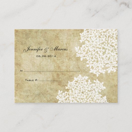 De Placement Carte Vintage Floral Blanc (Devant)