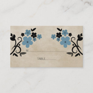 De Placement Carte Vintage Floral Blue Sweet