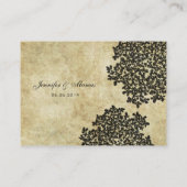 De Placement Carte Vintage Floral noire (Dos)