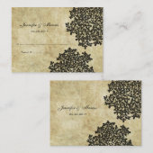 De Placement Carte Vintage Floral noire (Devant / Derrière)