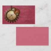 De Placement Carte vintage Horloge, Rose (Devant / Derrière)